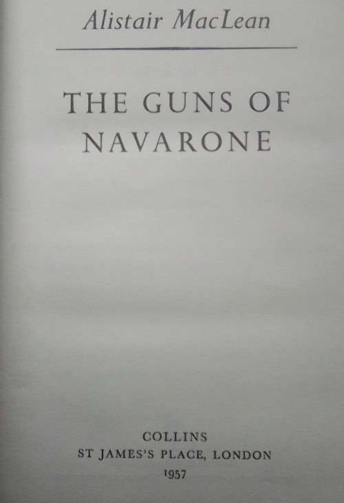 Book - The Guns Of Navarone - Alistair Maclean - 1957 1st ed