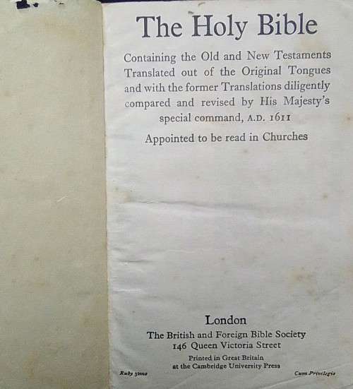 Bible - The Holy Bible - Vintage - Undated - Pocket