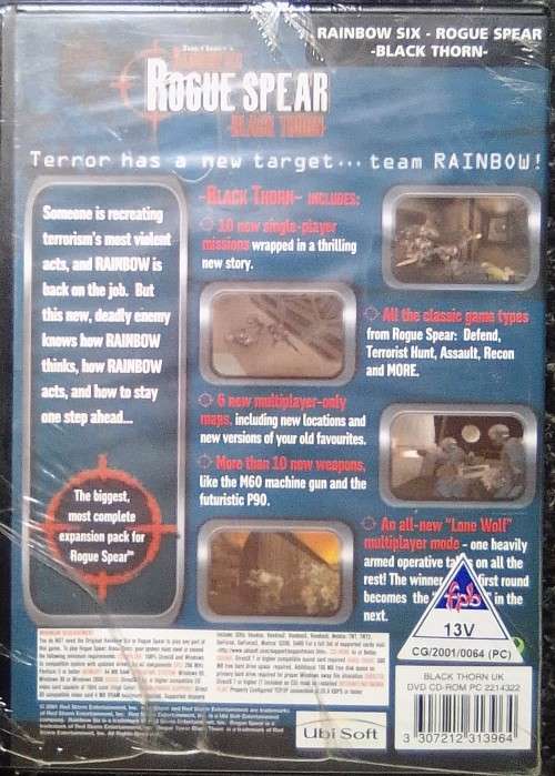 PC Game - Rainbow Six - Rogue Spear - Black Thorn - Unused