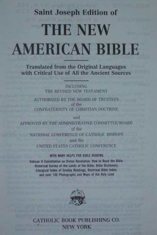 Bible - The New American Bible - St Josephs Edition - 1987 - Catholic