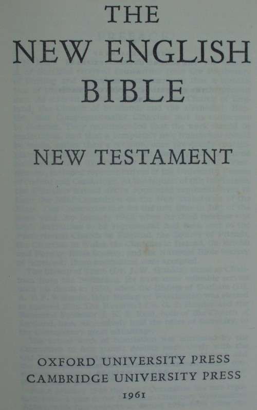 Bible - The New English Bible - NT - 1961