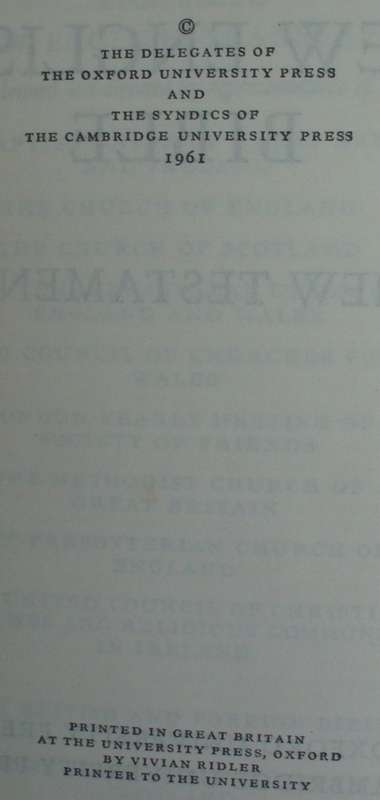 Bible - The New English Bible - NT - 1961