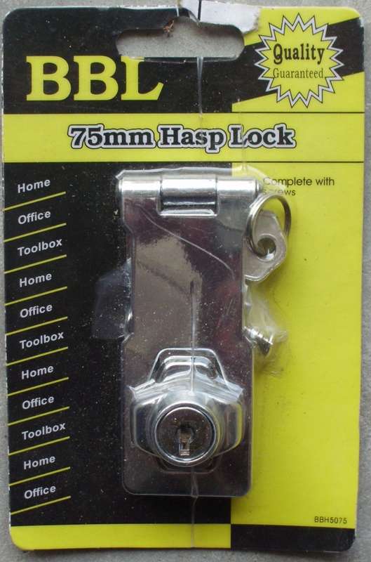 Hasp Lock + Key 75mm - Sealed