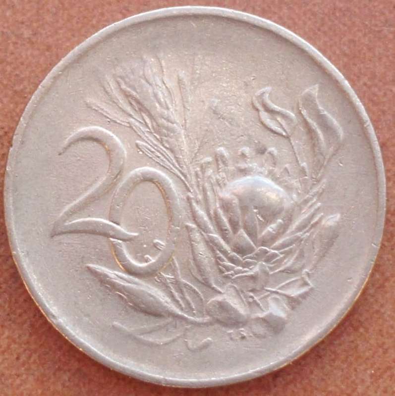 Coin - RSA 20 Cent - 1965 - Afrikaans - C