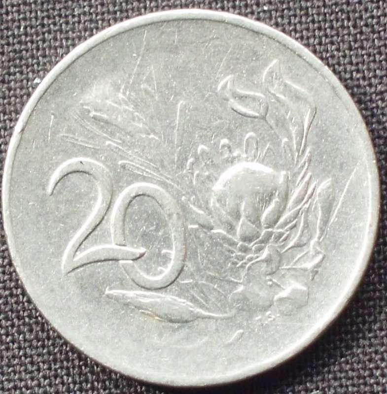 Coin - RSA 20 Cent - 1965 - Afrikaans - D