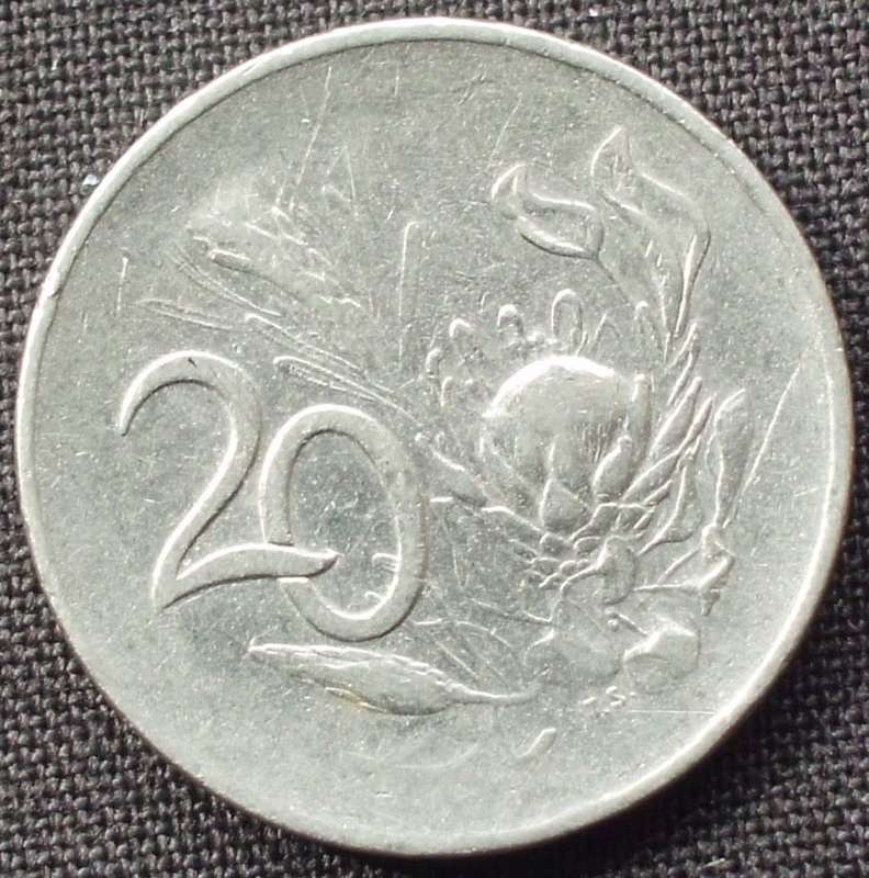 Coin - RSA 20 Cent - 1965 - Afrikaans - D