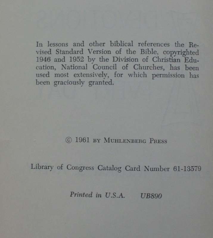 Bible/Book - Devotions For Every Day - William S Slavery - 1961