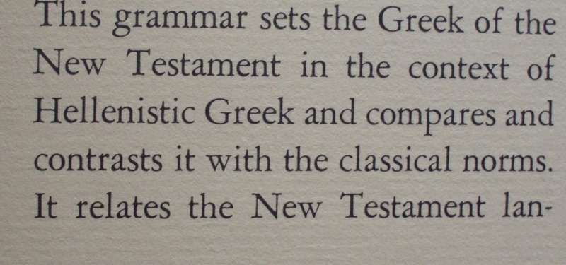 Bible - A Greek Grammar Of The New Testament - 1974