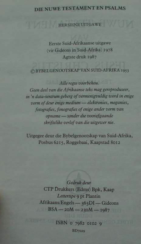 Bible - New Testament/Nuwe Testament - 1987
