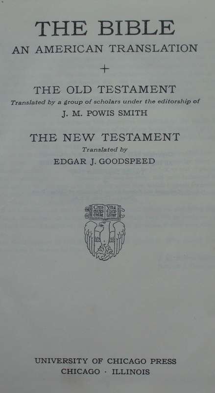 Bible - The Bible - An American Translation - 1947