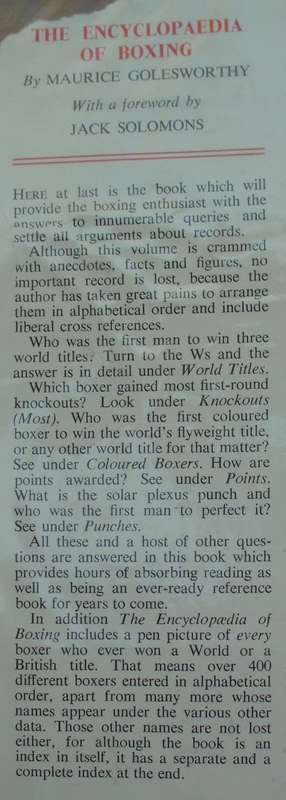 Book - The Encyclopedia Of Boxing - 1960 1st ed