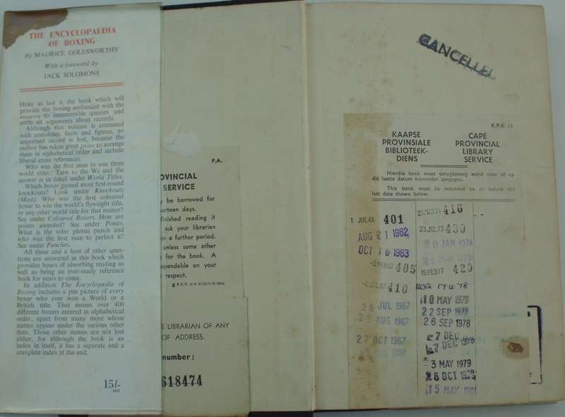 Book - The Encyclopedia Of Boxing - 1960 1st ed