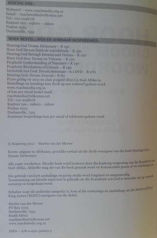 Bible/Book - Hoor God Droom Woordeboek - 2011