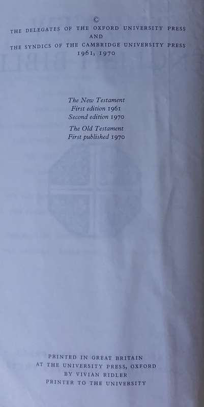 Bible - The New English Bible - 1970