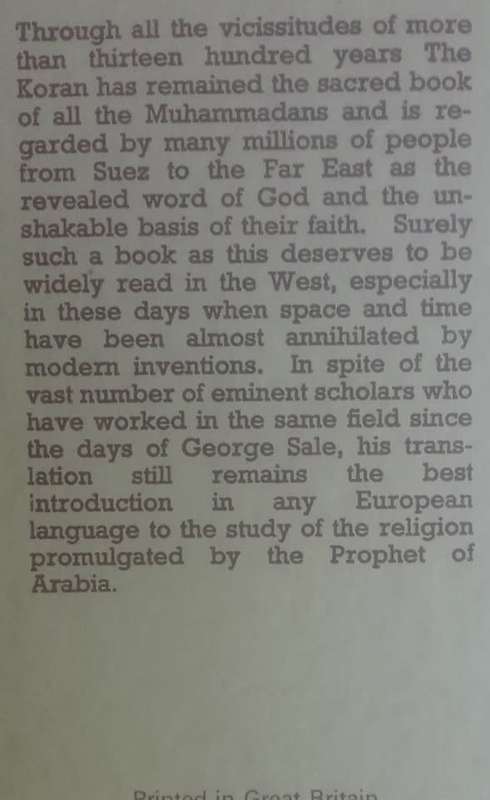 Bible - The koran - George Sale - 1970s - English