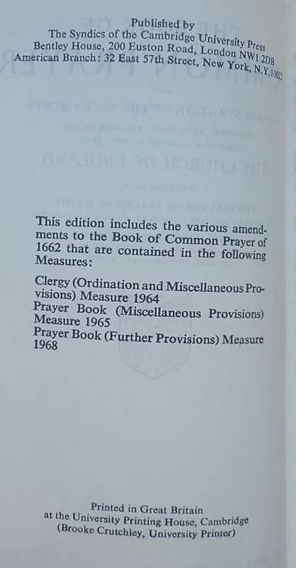 Bible/Common Prayer Book - 1968