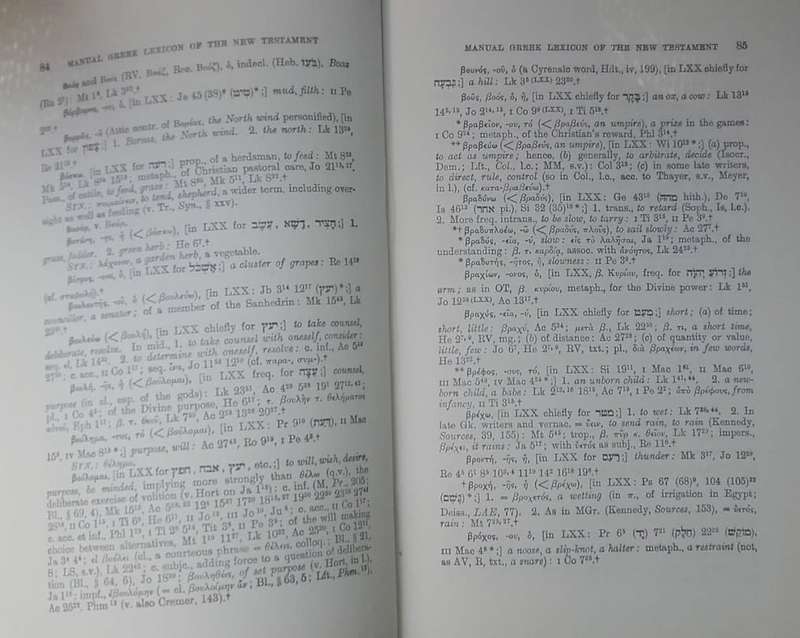 Bible - A Manual Greek Lexicon Of The NT.  - 1964 B