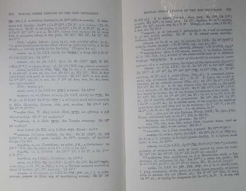 Bible - A Manual Greek Lexicon Of The NT.  - 1964 B