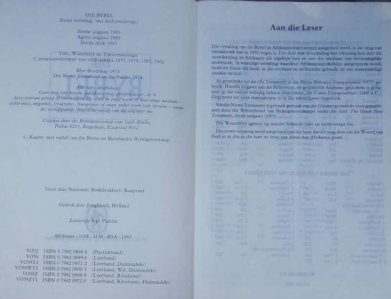 Bible - Die Bybel - 1993