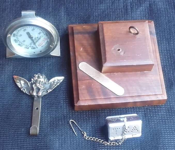 Mixed Lot - Brass Angel, Wood, etc