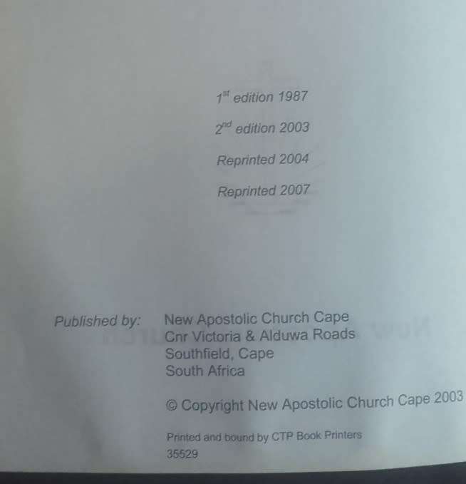 Bible/Hymns - Hymn Collection - New Apostolic Church - 2007