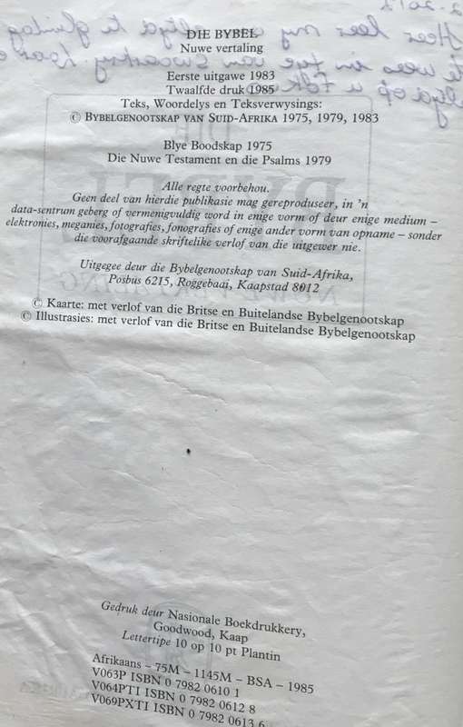 Bible - Die Bybel - 1985