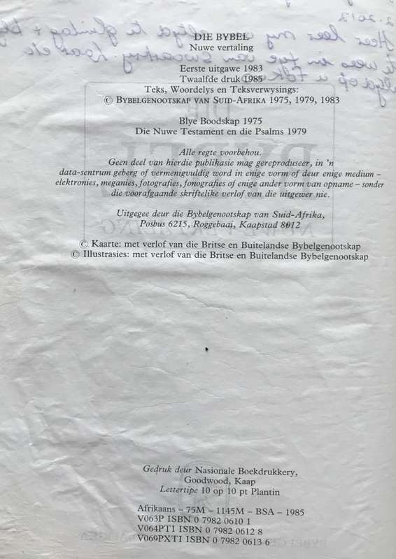 Bible - Die Bybel - 1985