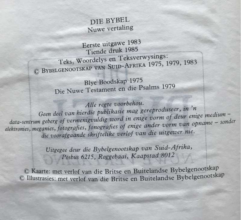 Bible - Die Bybel - 1985 - Black