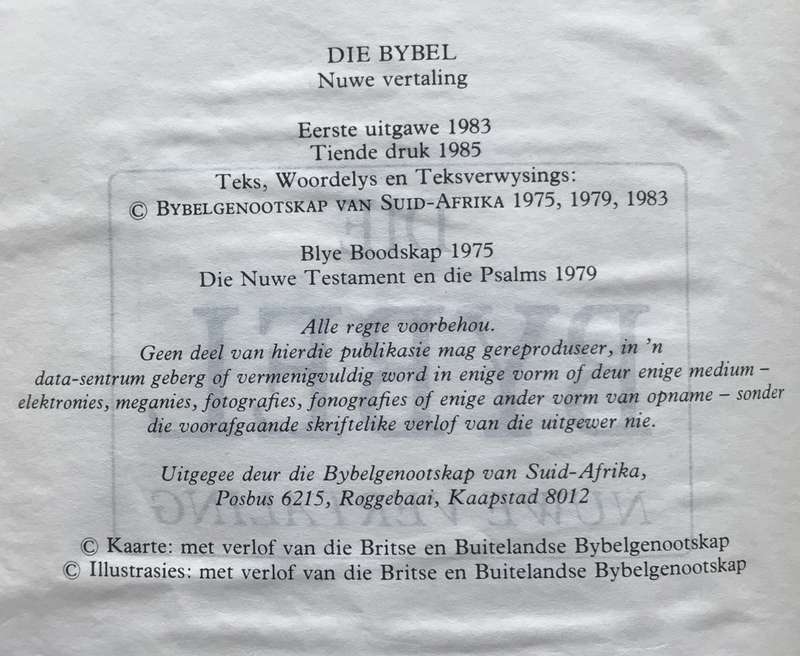 Bible - Die Bybel - 1985 - Black