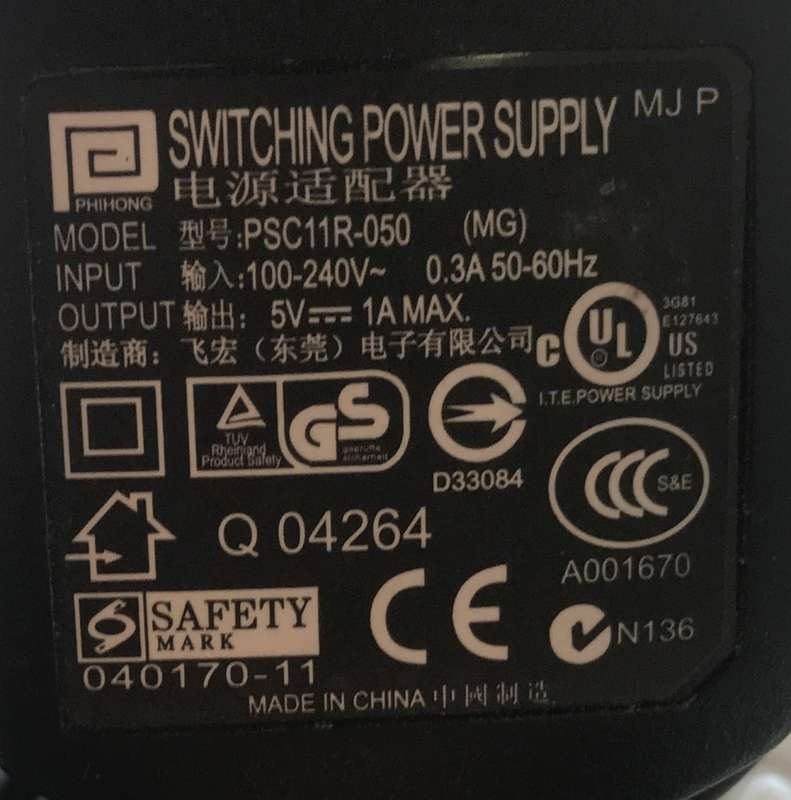 Charger - Vintage - PSP 5V 1 A + Extra fitting