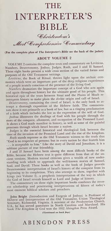 Bible - The Intertreters Bible - Vol 2 of 12 - 1953