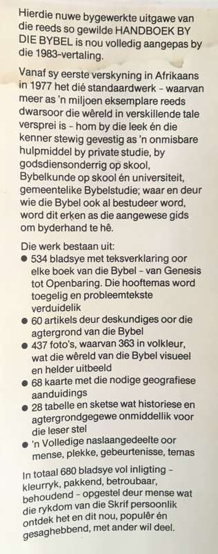 Bible/Book - Handboek By Die Bybel - 1986 - [Water Damage]