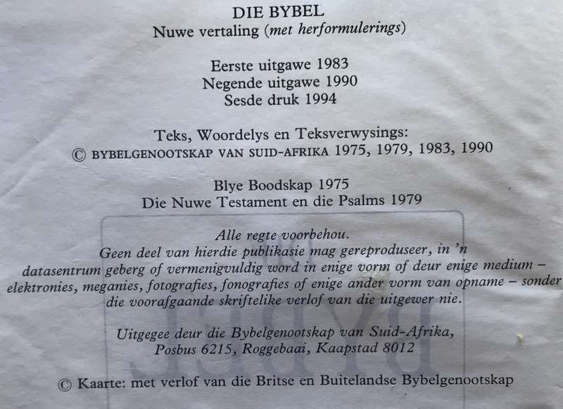 Bible - Die bybel - 1994