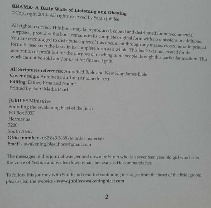 Bible/Book - Shama/Sarah - A Daily Walk Of Listening And Obeying - 2014