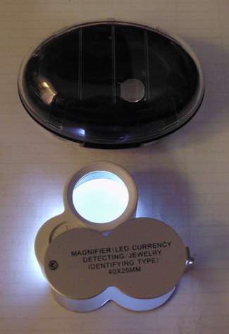 loupes 40x with light,uv light and nice box!