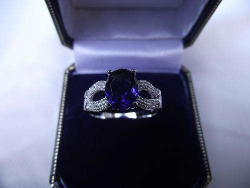 S/SAPHIRE 925 STERLING SILVER RING SIZE 1 X N1/2.