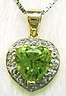 **STUNNING**LADY'S 9CT SOLID YELLOW GOLD PERIDOT & DIAMOND PENDANT