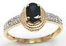 **STUNNING**BEAUTIFUL 9CT YELLOW GOLD OVAL SAPPHIRE & DIAMOND RING SIZE N