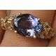 HUGE **STUNNING** 3.10ct TANZANITE & DIAMOND SOLID YELLOW GOLD LADIES RING SIZE N