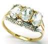 BRILLIANT 9CT SOLID YELLOW GOLD & 1.5CT AQUAMARINE & DIAMOND RING