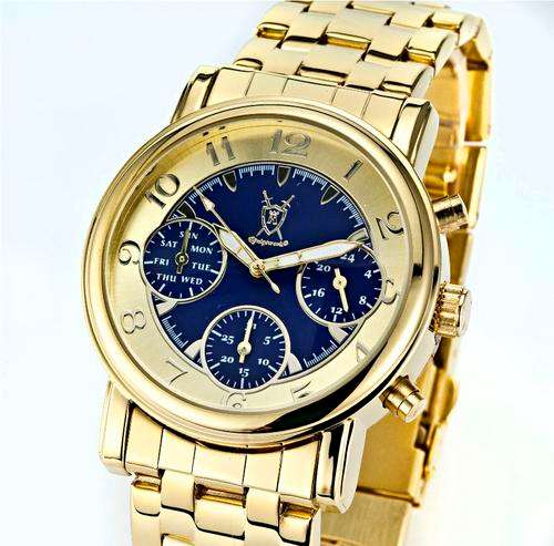 BEAUTIFUL VOLLTURNUS KONIGSWERK BL/GOLD CLOCK.GERMAN PRECISION.GREAT CHRISTMAS GIFT !!!!