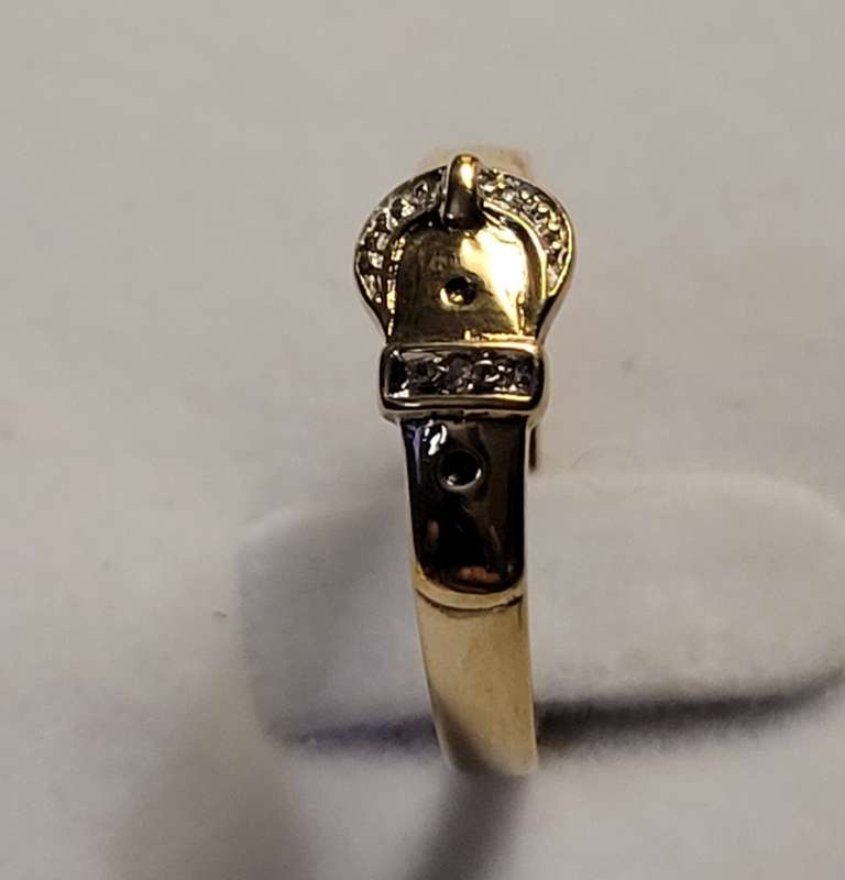BEAUTIFUL 9KT SOLID YELLOW GOLD BELT RING