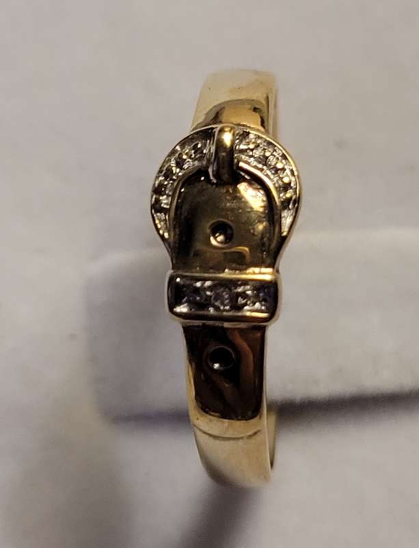 BEAUTIFUL 9KT SOLID YELLOW GOLD BELT RING