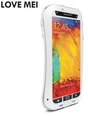 LATEST TRENDY LOVE MEI WHITE/BLACK SAMSUNG NOTE 3 WITH CORNING GORILLA GLASS 3 PROTECTION