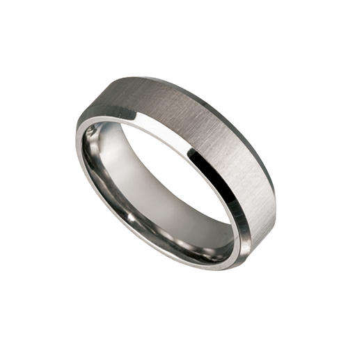 FOR THE MAN LOOK!!  - TITANIUM BAND RING WITH BEVELLED EDGES (C23647-0)