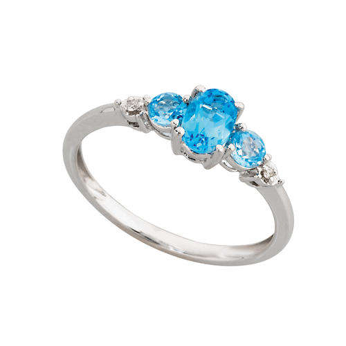 BLUE TOPAZ & DIAMOND DRESS RING (RD05433-BT.0.80-DIA.0.01-9)