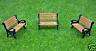 3 BENCHES & FREE UMBRELLA - HO SCALE