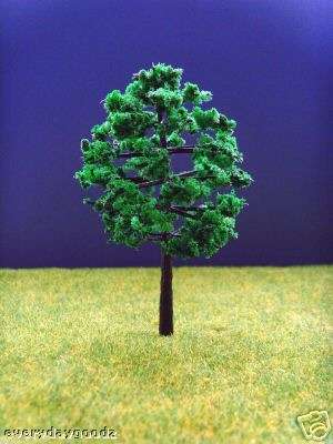 10 GREEN TREES - 80MM  HO SCALE