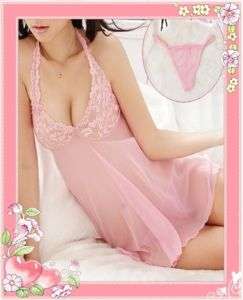 PINK BABYDOLL WITH G-STRING SIZE S/M