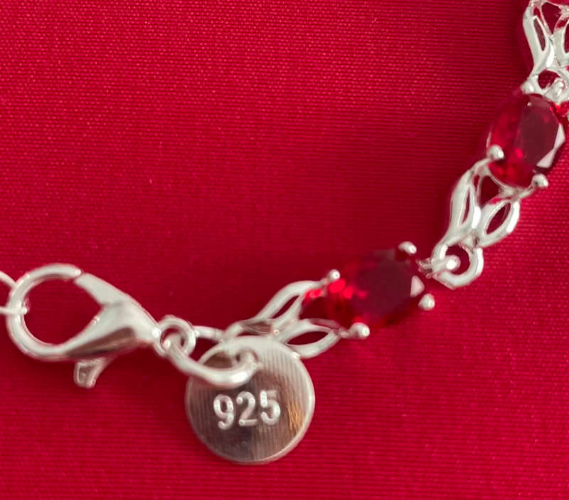 BRAND NEW -Stunning Sterling Silver Ruby Bracelet